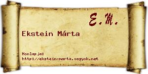 Ekstein Márta névjegykártya